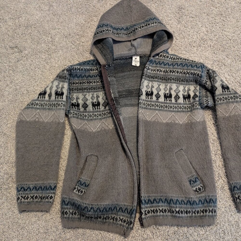 Alpaca kids hoodie, made in Peru, size 10